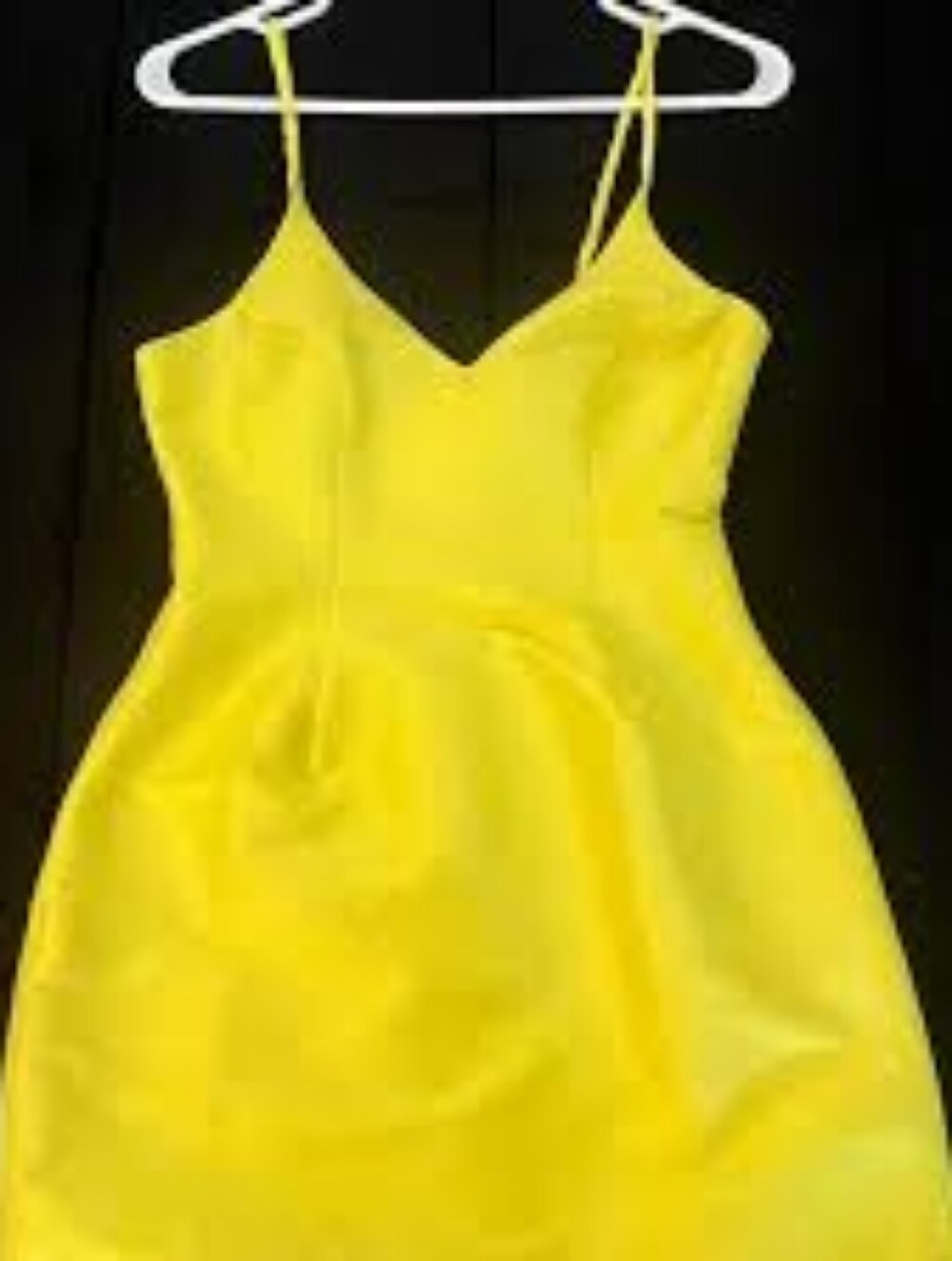 ​LUX LA Yellow Satin Fit & Flare Mini Dress with Pockets Size Small